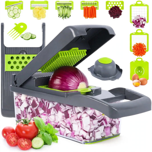 16 In 1 Vegetable Chopper, Dicer & Slicer With Storage Container