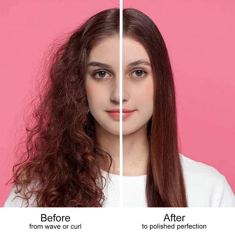 Before and After Hair Styling with One Step Hot Air Brush