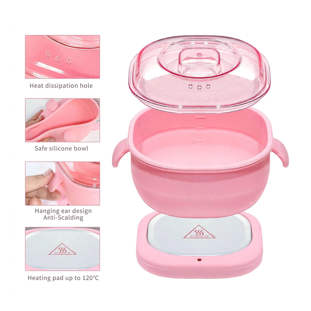 Portable Silicone Wax Warmer - 400ml Foldable Hair Removal Wax Heater