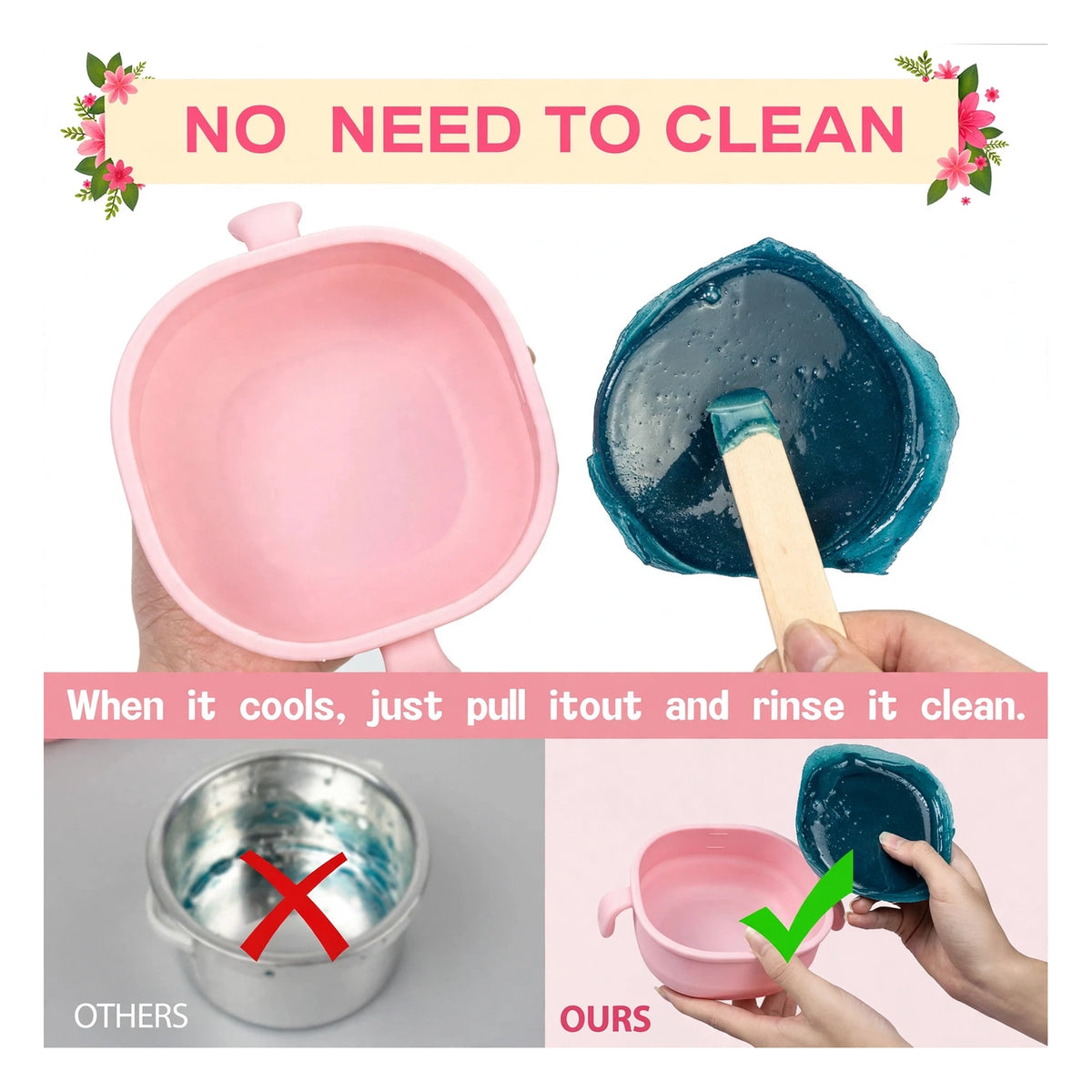 Portable Silicone Wax Warmer - 400ml Foldable Hair Removal Wax Heater