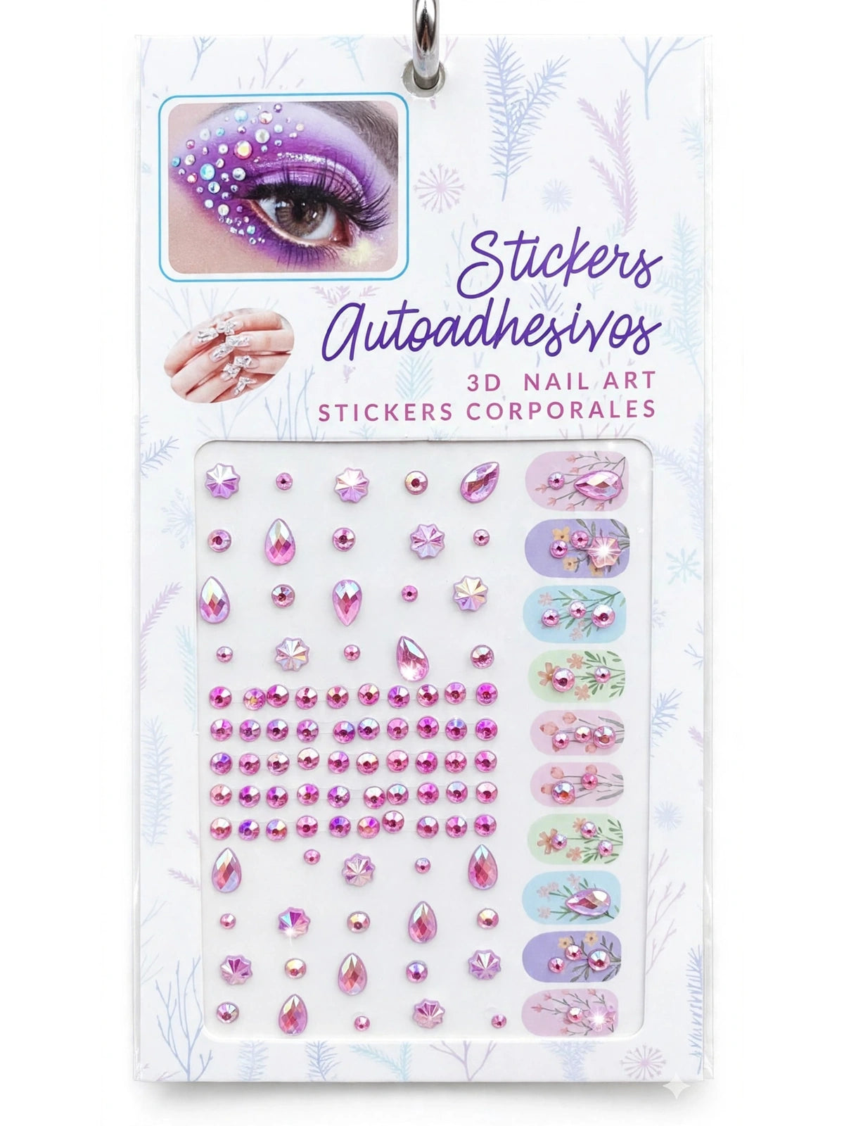 Face jewels & acrylic diamonds on makeup card