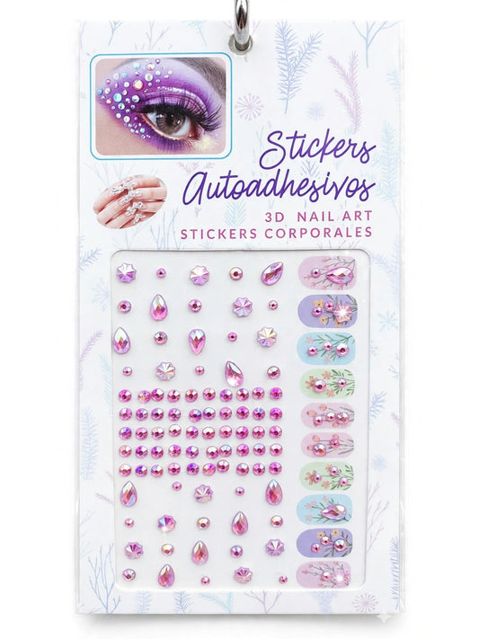 Face jewels & acrylic diamonds on makeup card